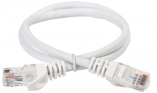 Изображение Патч-корд кат.5е UTP LSZH 1м белый ITK PC08-C5EUL-1M 
