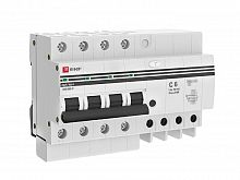 Изображение Выключатель автоматический дифференциального тока C 6А 10мА тип AC 4.5кА АД-4 (электрон.) защита 270В PROxima EKF DA4-06-10-pro 