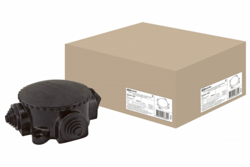 Изображение Коробка электромонтажная КЭМ 1-10-4М ОП D72 мм IP44, 4-х рожк. (карболит) TDM   SQ1401-1003 