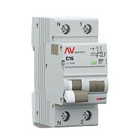 Изображение Дифференциальный автомат DVA-10 1P+N 16А (C) 30мА (A) 10кА EKF AVERES rcbo10-1pn-16C-30-a-av 