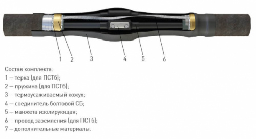 Изображение Муфта 4 ПСТб-1 (150-240) с соединителями (пластик с бронёй) ЗЭТАРУС zeta20714 