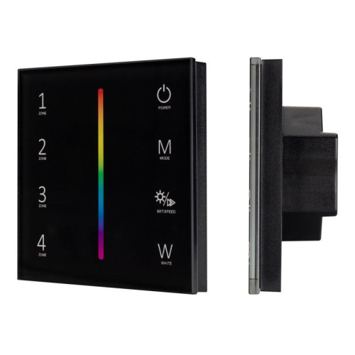 Изображение Панель Sens SMART-P30-RGBW Black (230В 4 зоны 2.4G) (IP20 пластик) Arlight 027104 