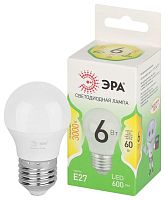 Изображение Лампа светодиодная GREEN LINE P45-6W-830-E27 GL 6Вт шар 3000К свет тепл. E27 Эра Б0067053 