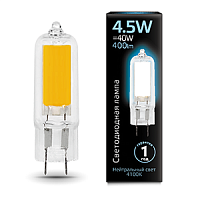 Изображение Лампа Gauss LED G4 AC220-240V 4.5W 400lm 4100K Glass 1/10/200 