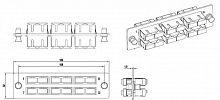 Изображение Панель FO-FPM-W120H32-6DSC-BL для FO-19BX с 6 SC (duplex) адаптерами 12 волокон одномод. 120х32мм адаптеры а син. (blue) Hyperline 54246 