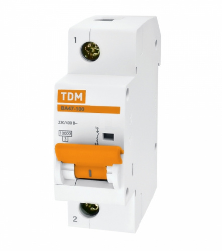 Изображение Автомат  TDM ELECTRIC ВА 47-100  1Р  16А  тип C  10кА  на DIN-рейку  SQ0207-0046 