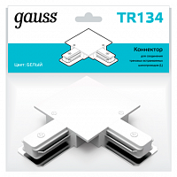 Изображение Коннектор для встраиваемых трековых шинопроводов угловой (L) бел. Gauss TR134 