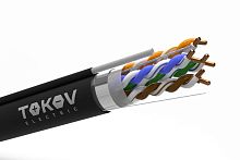 Изображение Кабель витая пара F/UTP 4х2х24AWG(0.48мм)+тросс кат.5E PE Fluke tested (м) TOKOV Eletrcic TKE-C05-F/UTP-42-5E-305-ODC 