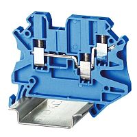 Изображение Клемма проходная винтовой зажим 3 точки подключения 2.5кв.мм син. DKC TUR-2.5-TWIN-BU 