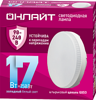 Изображение Лампа светодиодная 90 432 OLL-GX53-17-230-6.5K (PRO 90-240В) ОНЛАЙТ 90432 