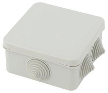 Изображение Коробка распаячная KKORz-100-100-50-6gv открытой установки КОР 100х100х50мм защелк. крышка 6 вставл. сальника IP55 ЭРА Б0055757 