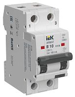 Изображение Выключатель автоматический дифференциального тока 2п B 10А 100мА тип A АВДТ B10N ARMAT IEK AR-B10N-2-B010A100 