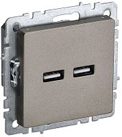 Изображение Розетка BRITE USB A+A 3.1А РЮ10-1-БрШ механизм шампань IEK BR-U21-D31-K37 
