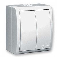 Изображение Выключатель 2-кл. ОП Simon 15 Aqua 10А IP54 винтов. зажим бел. Simon 1594398-030 