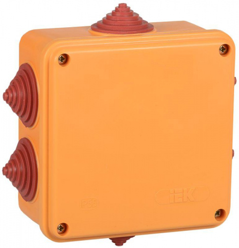 Изображение Коробка распаячная огнестойкая ПС 100х100х50 4P 6кв.мм IP55 6 вводов IEK UKF30-100-100-050-4-6-09 