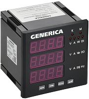 Изображение Мультиметр цифровой щитовой 3ф RS-485 96х96 LED GENERICA IDM21-5-3-1-LED-G 