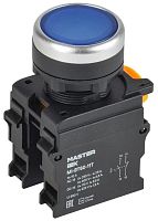 Изображение Кнопка d22мм 1НО+1НЗ MASTER с фиксацией син. IEK MI-BT60-11T-3-21-K07 
