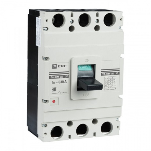 Изображение Силовой автомат. выкл. 3P Iu=400А уставка тока расцеп.:400А 50кА IP30 EKF  mccb99-630-400m 