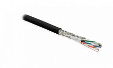 Изображение Кабель витая пара SFTP4-C6A-S23-OUT-PE-BK-500 (S/FTP) кат.6a 4 пары (23 AWG) ож (solid) кажд. пара в фольге общий экран - медная оплетка для внеш. прокл. PE черн. (уп.500м) Hyperline 359207 