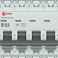 Изображение Выключатель автоматический модульный 4п B 0.5А 6кА ВА 47-63N PROxima EKF M63640T5B 
