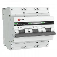 Изображение Автомат  EKF ВА 47-100  3Р  16А  тип C  10кА  на DIN-рейку  mcb47100-3-16C-pro 