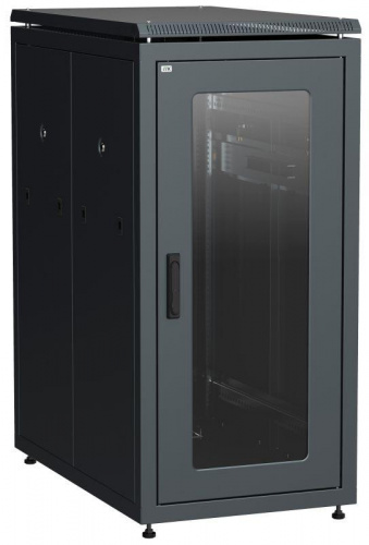 Изображение Шкаф сетевой 19дюйм  LINEA N 24U 600х1000мм стеклянная передняя дверь черн. ITK LN05-24U61-G 
