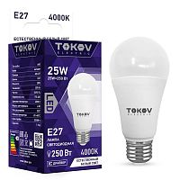 Изображение Лампа светодиодная 25Вт А60 4000К Е27 176-264В TOKOV ELECTRIC TKE-A60-E27-25-4K 