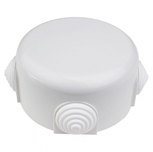 Изображение Коробка распределительная 90мм R (4 кабельных ввода в комплекте) пластик бел. Bironi R1-523-21-K 