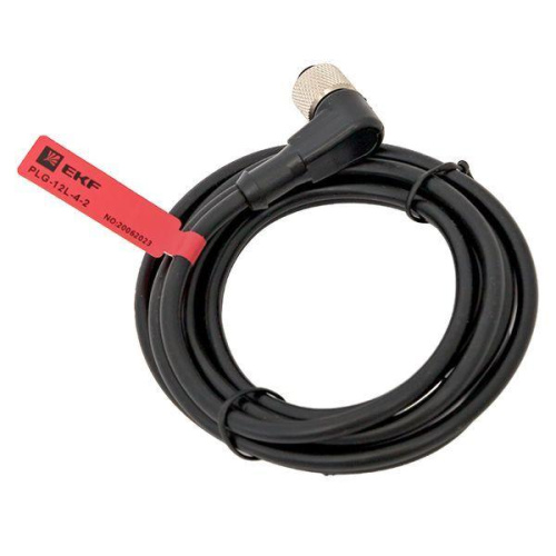 Изображение Кабель-разъем М12 4-PIN угловой EKF PLG-12L-4-2 