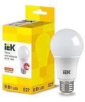 Изображение Лампа светодиодная Alfa 8Вт A60 грушевидная 3000К E27 230В (6шт) IEK LLA-A60-8-230-30-E27-6 