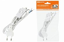 Изображение Шнур с выключателем и плоской вилкой ШУ01В ШВВП 2х0,75мм2 2м. белый TDM   SQ1305-0001 