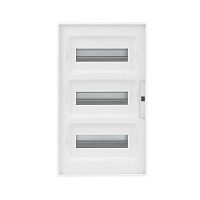 Изображение Щиток 36 мод встраиваемый для полых стен FRAME с прозр. дверцей с 4 шинами PEN (2шт на 8 отв. и 2шт на 10 отв.) бел. DKC F36B3WT 