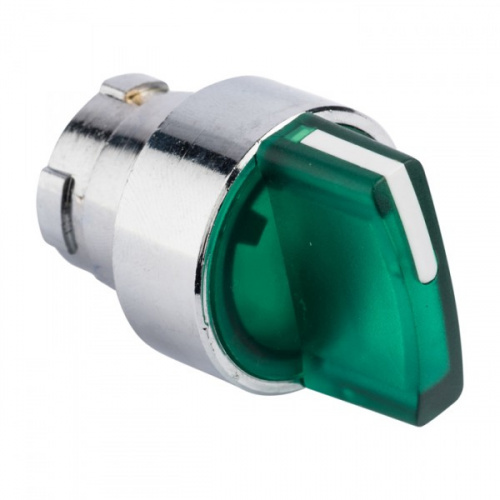 Изображение Селекторный переключатель 3-позиц. цвет зеленый 22мм с подсветкой, без фиксации, IP40 EKF  XB4BD3L-G 