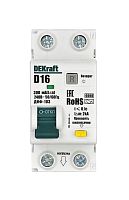 Изображение Выключатель автоматический дифференциального тока (АВДТ) 1P+N 16А 300мА AC х-ка D ДИФ-103 6кА DEKraft 16473DEK 