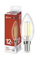 Изображение Лампа светодиодная LED-СВЕЧА-deco 12Вт 230В E14 4000К 1350лм прозрачная IN HOME 4690612053677 