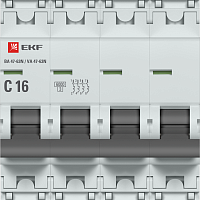 Изображение Выключатель автоматический модульный 4п C 16А 6кА ВА 47-63N PROxima EKF M636416C 