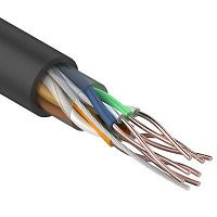 Изображение Кабель UTP REXANT 4PR 24AWG, CU (медь), CAT5e, 100 МГц, PE, черный, OUTDOOR, бухта 25 м  01-0045-25 