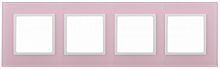 Изображение ЭРА 14-5104-30 Рамка на 4 поста, стекло, Elegance, розовый+бел Б0034538 