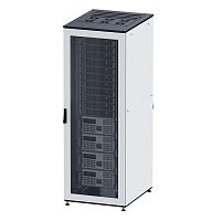 Изображение Шкаф напольный собранный 19дюйм IT-CQE 42U 800х1200 двери перф./перф. RAL 9005 DKC R5DC4282PFB 