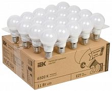 Изображение Лампа LED A60 шар 11Вт 230В 6500К E27 (уп.20шт) IEK LLE-A60-11-230-65-E27-20 