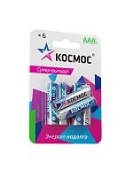 Изображение Элемент питания алкалиновый AAA/LR03 BP-6 (блист.6шт) КОСМОС KOCLR03BL6 