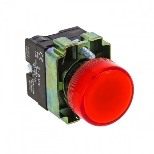 Изображение Лампа индикаторная в сборе 1 источник света красная высокая d22мм BA9S IP54 EKF  упак.:20  xb2-bv64-24 