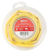 Изображение Термоусаживаемая трубка ТУТ нг 6/3 желтая ролик 2 м EKF tut-6-y-b 