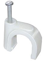 Изображение Скоба крепежная круглая с гвоздем d18мм пластик. (уп.100шт) IEK USK11-18-100 