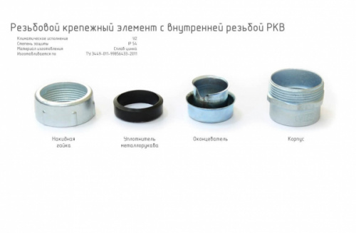 Изображение Резьбовой крепежный элемент с внутренней резьбой РКв-15 У2  IP54 ЗЭТАРУС zeta41310 