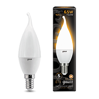 Изображение Лампа светодиодная LED 6.5вт 230в Е14 теплый свеча на ветру Candle taiЛампа светодиодная LED Gauss  104101107 (упак.10 шт.) 