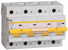 Изображение Автомат  IEK (ИЭК) ВА47-100  4Р  100А  тип D  10кА  на DIN-рейку  MVA40-4-100-D 