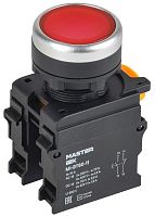 Изображение Кнопка d22мм 1НО+1НЗ MASTER красн. IEK MI-BT60-11-3-22-K04 