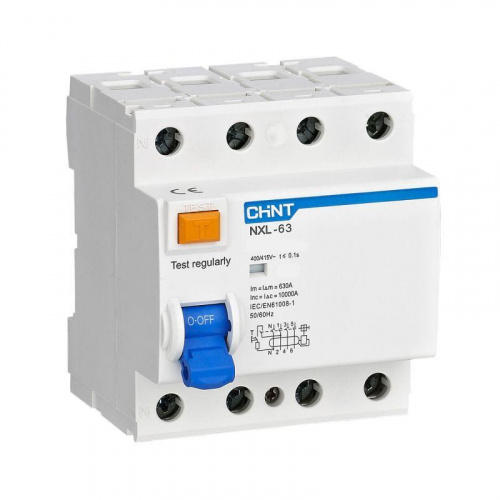 Изображение Выключатель дифференциального тока (УЗО) 3п+N 40А 300мА тип AC 10кА NXL-63 (R) CHINT 280933 