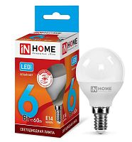 Изображение Лампа светодиодная LED-ШАР-VC 6Вт 230В E14 4000К 540лм IN HOME 4690612020518 